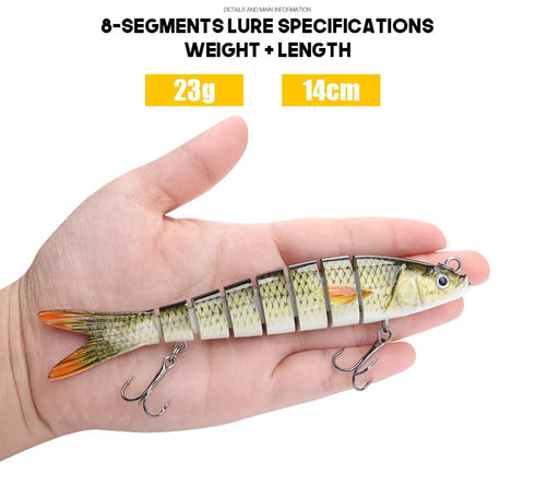 10/14cm Sinking Wobblers Fishing Lures Jointed Crankbait Swimbait 8 Segment Hard Artificial Bait For Fishing Tackle Lure